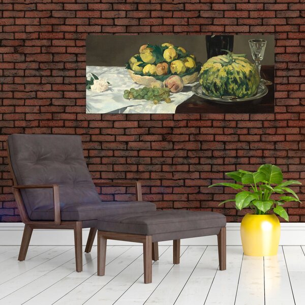 Kép - Edouard Manet, Still Life with Melon and Peaches, reprodukciók (120x50 cm)