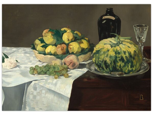 Kép - Edouard Manet, Still Life with Melon and Peaches, reprodukciók (70x50 cm)