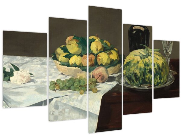 Kép - Edouard Manet, Still Life with Melon and Peaches, reprodukciók (150x105 cm)