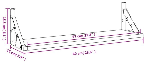 2 db sonoma tölgy fali polc 60 x 15 x 15,5 cm