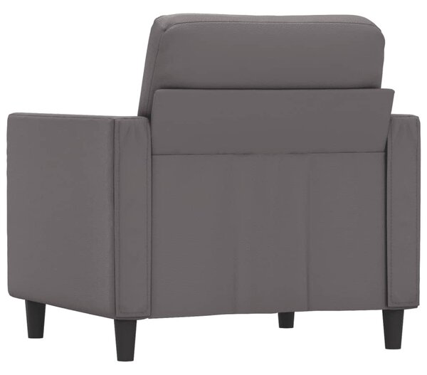 Szürke műbőr kanapészék 60 cm