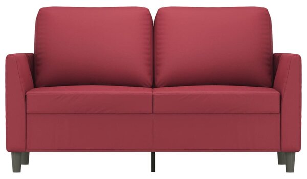2 személyes bordó műbőr kanapé 120 cm