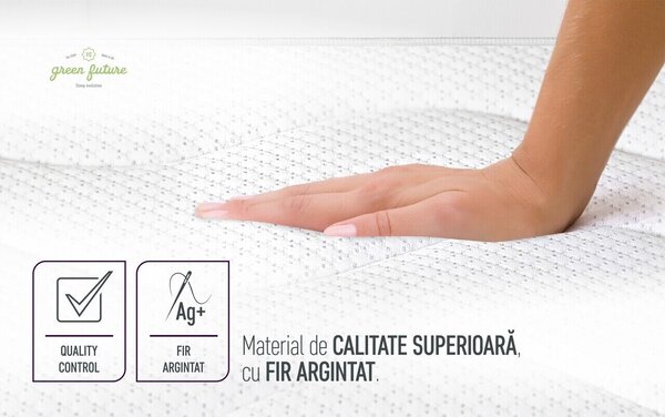 Green Future, Argentum Healthguard Therapy Ortopéd matrac, 12+3+4 Memory Arctic Gél, Ezüstionos huzat, Anatómiai, 3D Free Air szellőzés 180x200 cm