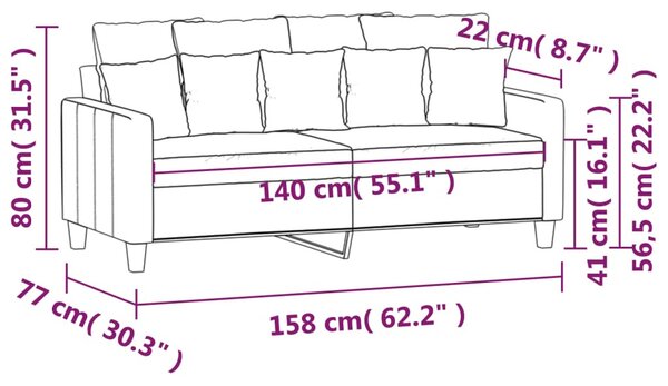 Kétszemélyes sötétszürke szövetkanapé 140 cm
