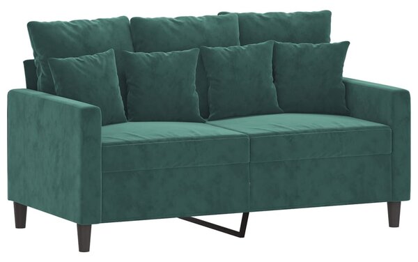 Kétszemélyes sötétzöld bársony kanapé 120 cm