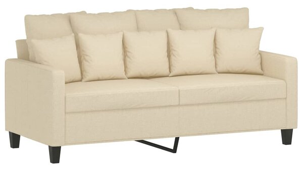 Kétszemélyes krémszínű szövetkanapé 140 cm