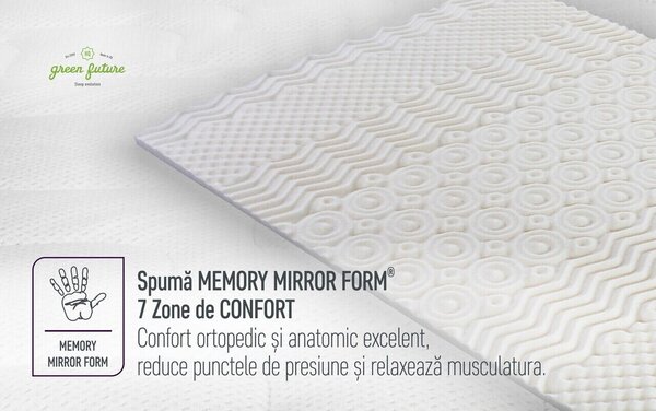 Green Future, Argentum Healthguard Therapy Ortopéd matrac, 12+3+4 Memory Arctic Gél, Ezüstionos huzat, Anatómiai, 3D Free Air szellőzés 180x200 cm
