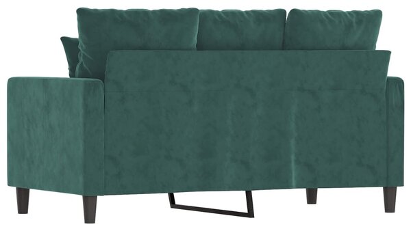 Kétszemélyes sötétzöld bársony kanapé 120 cm