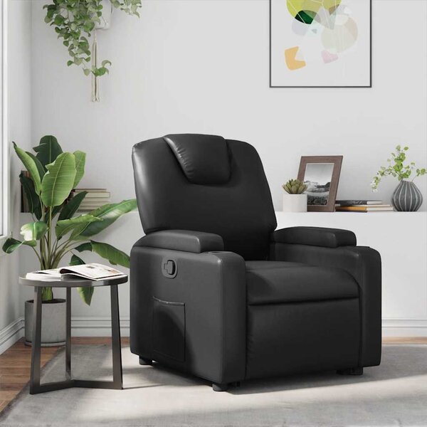 Fekete műbőr relaxfotel