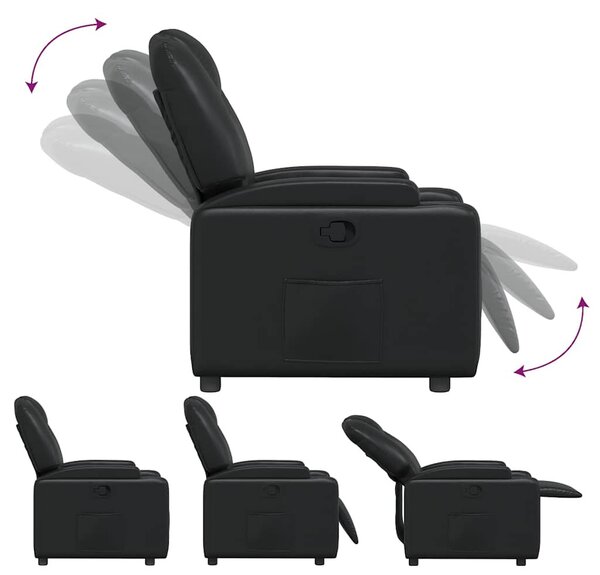 Fekete műbőr relaxfotel