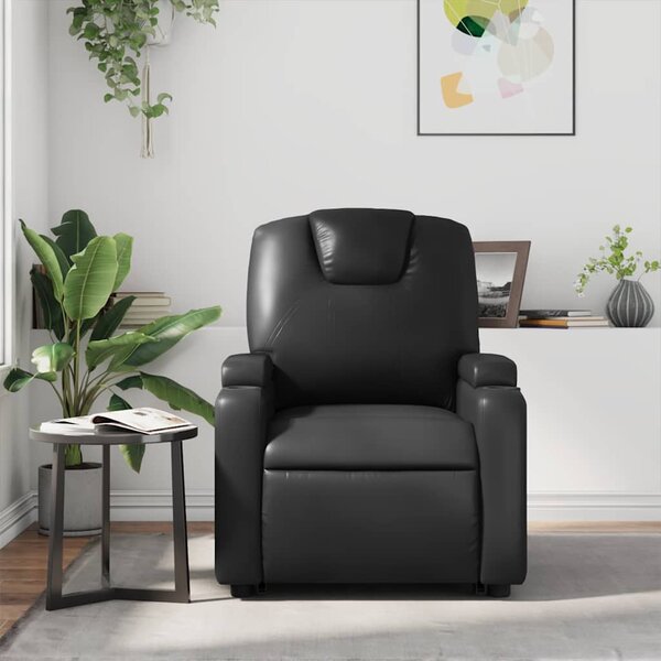 Fekete műbőr relaxfotel