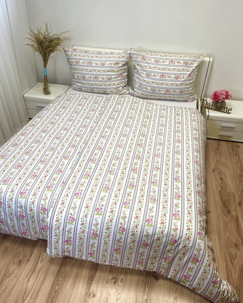 Falu barna pamut ágyneműhuzat TiaHome - 1x Párna 90x70cm, 1x Paplan 140x200cm
