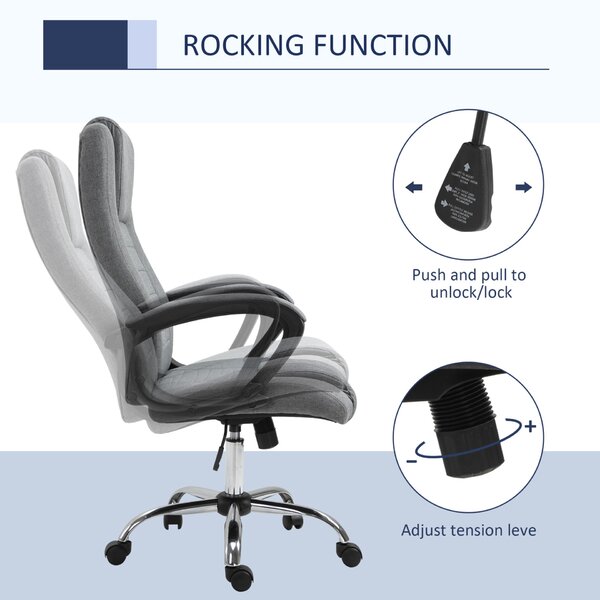 Vinsetto 921-265CG Ergonomikus Irodai szék, Szürke