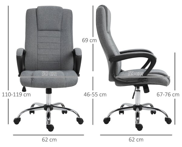 Vinsetto 921-265CG Ergonomikus Irodai szék, Szürke