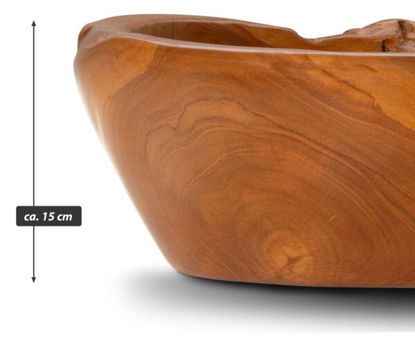 DIVERO Fa mosdókagyló Ø 39-40 cm tömör teak fából