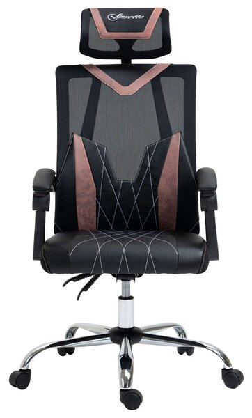Vinsetto ergonomikus Irodai Forgószék, 58x62,5x112-120cm, Fekete/Rózsaszín