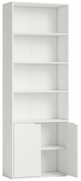 Könyvespolc, Homcom, Fa, 4 polc, 59 x 29 x 180 cm, fehér