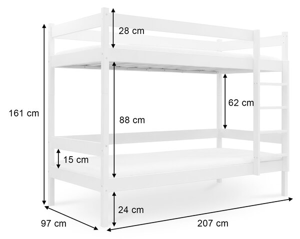 Wilsondo PAULINA emeletes ágy 90x200 cm - kasmír