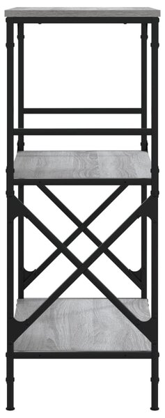 3 szintes szürke sonoma szerelt fa könyvespolc 56x35x90,5 cm
