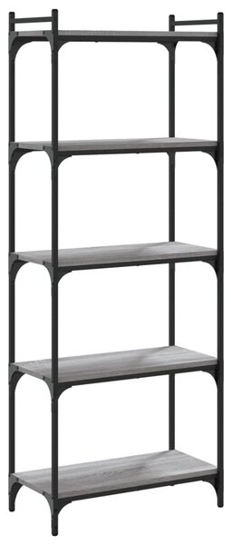 5 szintes szürke sonoma szerelt fa könyvespolc 60 x 30 x 120 cm