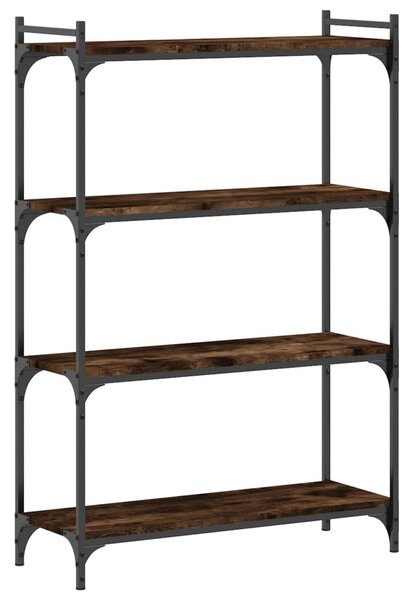 4 szintes füstös tölgy szerelt fa könyvespolc 80 x 30 x 120 cm
