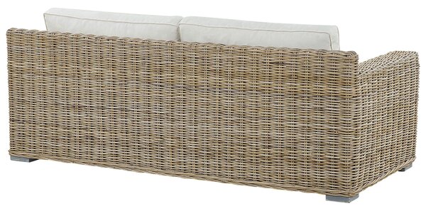 Kerti kanapé 2 személyes ARDEA Rattan Világosbarna