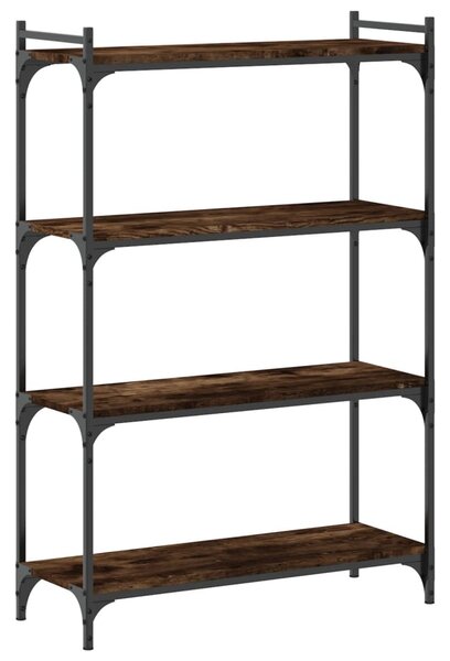 4 szintes füstös tölgy szerelt fa könyvespolc 80 x 30 x 120 cm