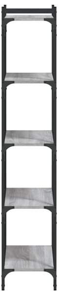 5 szintes szürke sonoma szerelt fa könyvespolc 60 x 30 x 120 cm