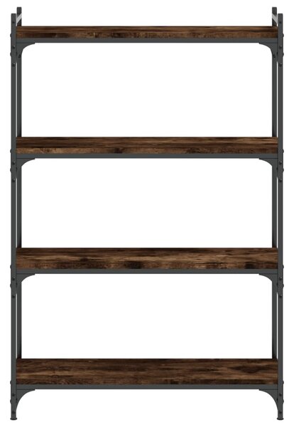 4 szintes füstös tölgy szerelt fa könyvespolc 80 x 30 x 120 cm