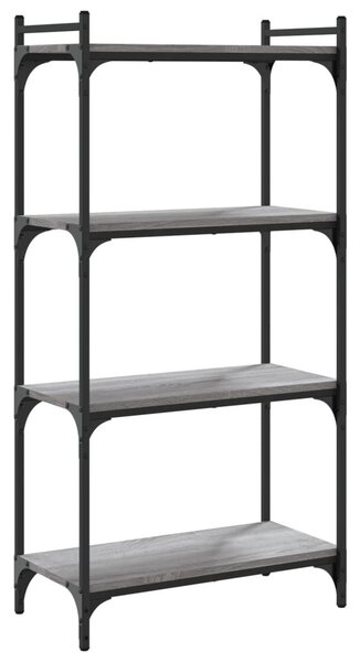 4 szintes szürke sonoma szerelt fa könyvespolc 60 x 30 x 120 cm