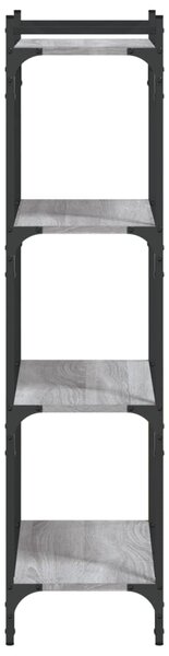 4 szintes szürke sonoma szerelt fa könyvespolc 60 x 30 x 120 cm