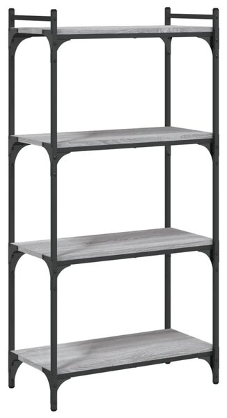 4 szintes szürke sonoma szerelt fa könyvespolc 60 x 30 x 120 cm