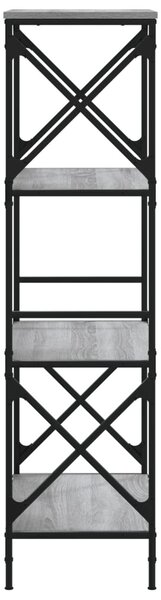 4 szintes szürke sonoma szerelt fa könyvespolc 59 x 35 x 132 cm