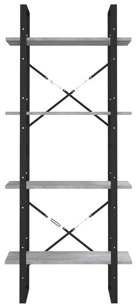 4 szintes szürke sonoma szerelt fa könyvszekrény 60x30x140 cm