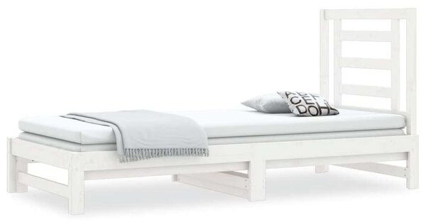 VidaXL fehér tömör fenyőfa kihúzható kanapéágy 2 x (90 x 200) cm