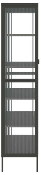 VidaXL fekete üveg és acél magasszekrény 85 x 40 x 180 cm