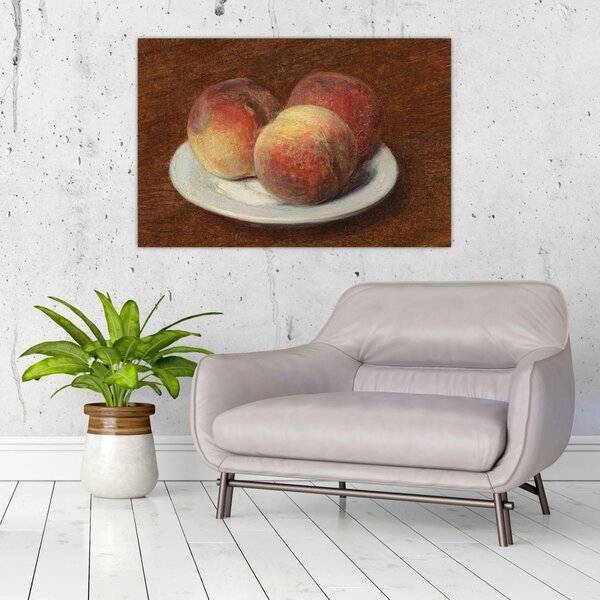 Kép - Henri Fantin-Latour, Three Peaches on a Plate, reprodukciók (90x60 cm)