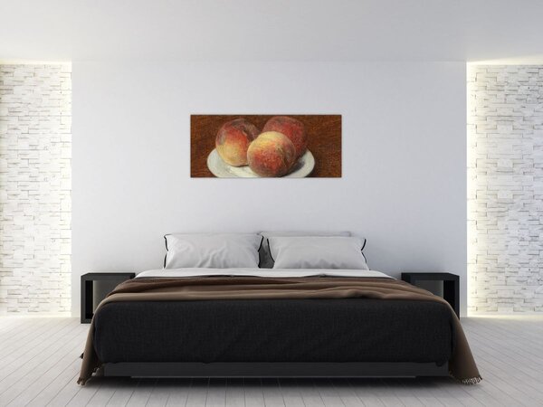 Kép - Henri Fantin-Latour, Three Peaches on a Plate, reprodukciók (120x50 cm)