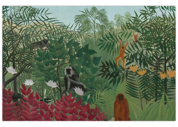 Kép - Henri Rousseau, Tropical Forest with Monkeys, reprodukciók (90x60 cm)