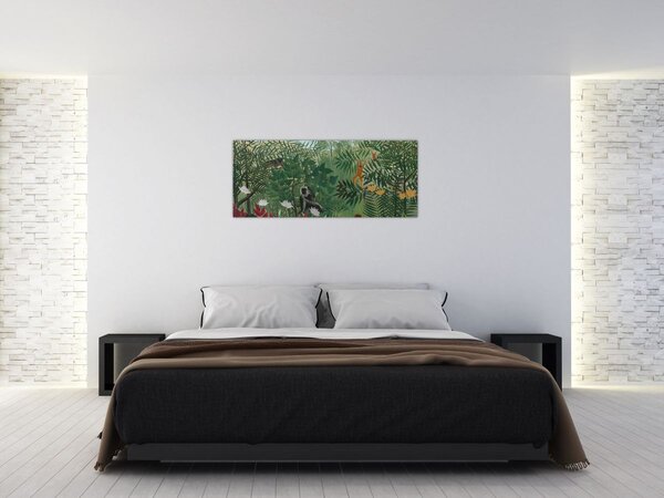 Kép - Henri Rousseau, Tropical Forest with Monkeys, reprodukciók (120x50 cm)