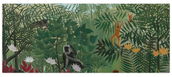 Kép - Henri Rousseau, Tropical Forest with Monkeys, reprodukciók (120x50 cm)