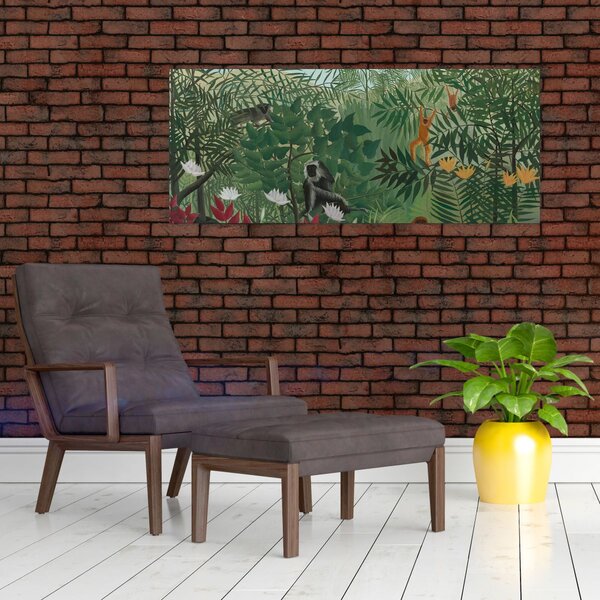 Kép - Henri Rousseau, Tropical Forest with Monkeys, reprodukciók (120x50 cm)