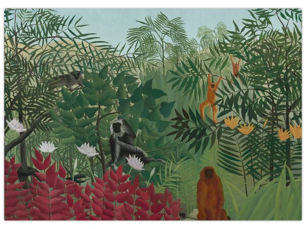 Kép - Henri Rousseau, Tropical Forest with Monkeys, reprodukciók (70x50 cm)