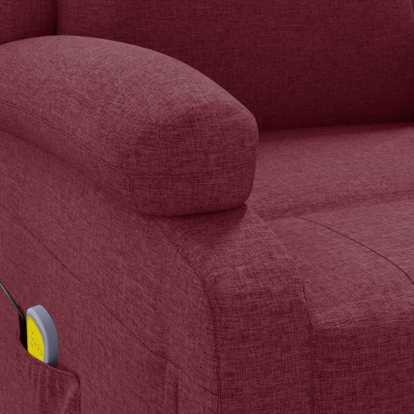 VidaXL bordó szövet magas háttámlájú masszázsfotel
