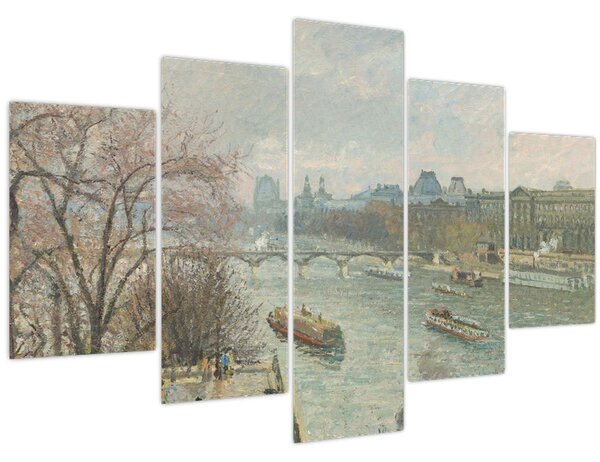 Kép - Camille Pissarro, The Louvre, Afternoon, Rainy Weather, reprodukciók (150x105 cm)