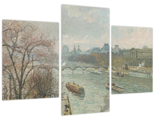 Kép - Camille Pissarro, The Louvre, Afternoon, Rainy Weather, reprodukciók (90x60 cm)