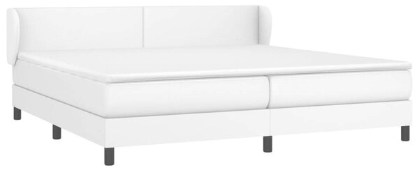VidaXL fehér műbőr rugós ágy matraccal 200 x 200 cm
