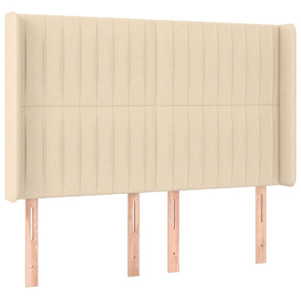 VidaXL krémszínű szövet LED-es fejtámla 147x16x118/128 cm