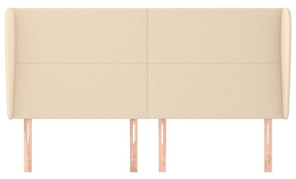 VidaXL Krémszínű Szövet Fejtámla Szárnyakkal - 163x23x118/128cm