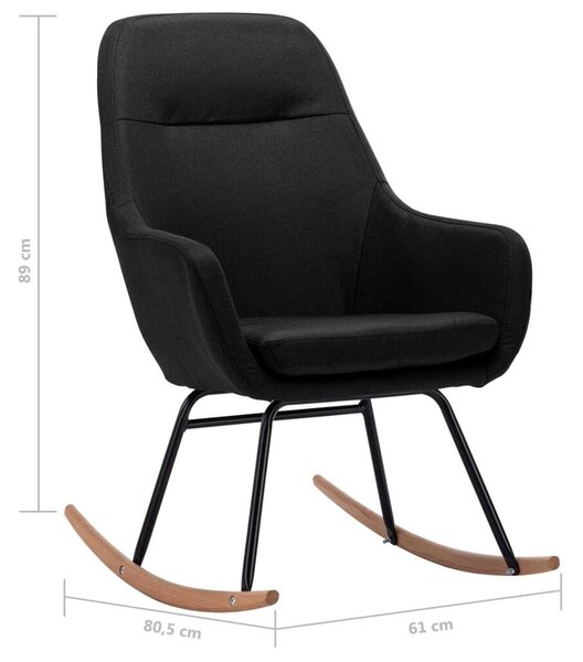 VidaXL Fekete Szövet Hintaszék - 61x89 cm